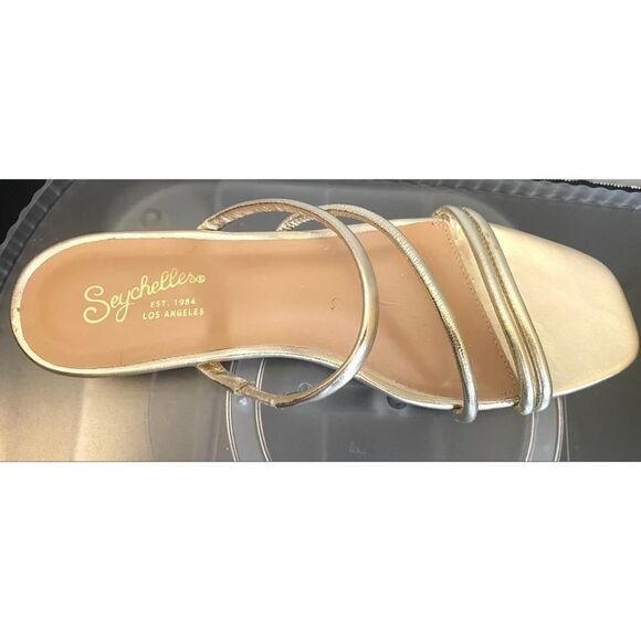 Seychelles ROCK CANDY SANDALS WOMENS Gold LEATHER STRAPPY SANDALS Size 8.5 NEW - Picture 6 of 11